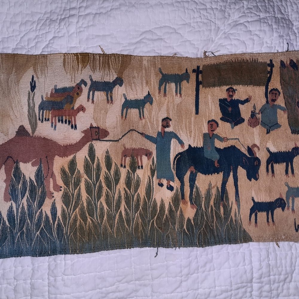 Egyptian Hand knotted Art Signed